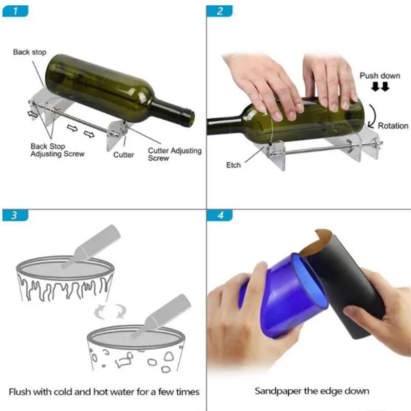 Glass Cutter Glass Bottle Cutter Cutting Tool Square And Round Wine Beer Glass Sculptures Cutter For DIY Glass Cutting Machine