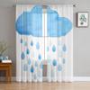 Cartoon Clouds And Stars Sheer Curtain for Living Room Bedroom Voile Drape Kitchen Window Tulle Curtains Home Essentials