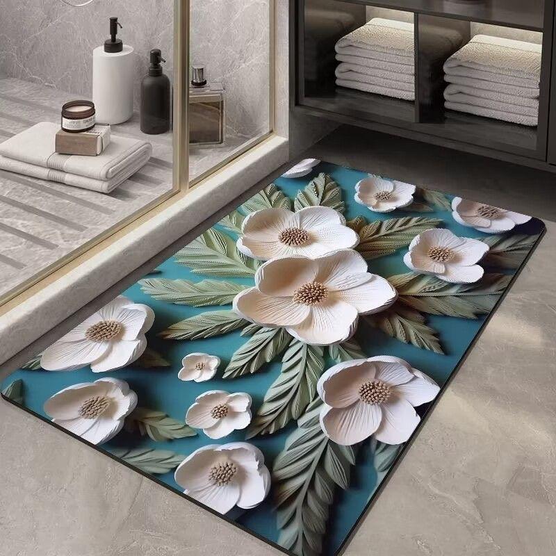Super Absorbent Diatom Mud Soft Floor Mat Anti-Slip Rug Quick-Drying Absorbent Foot Pad Mats Dirt-resistant Erasable Big Carpet