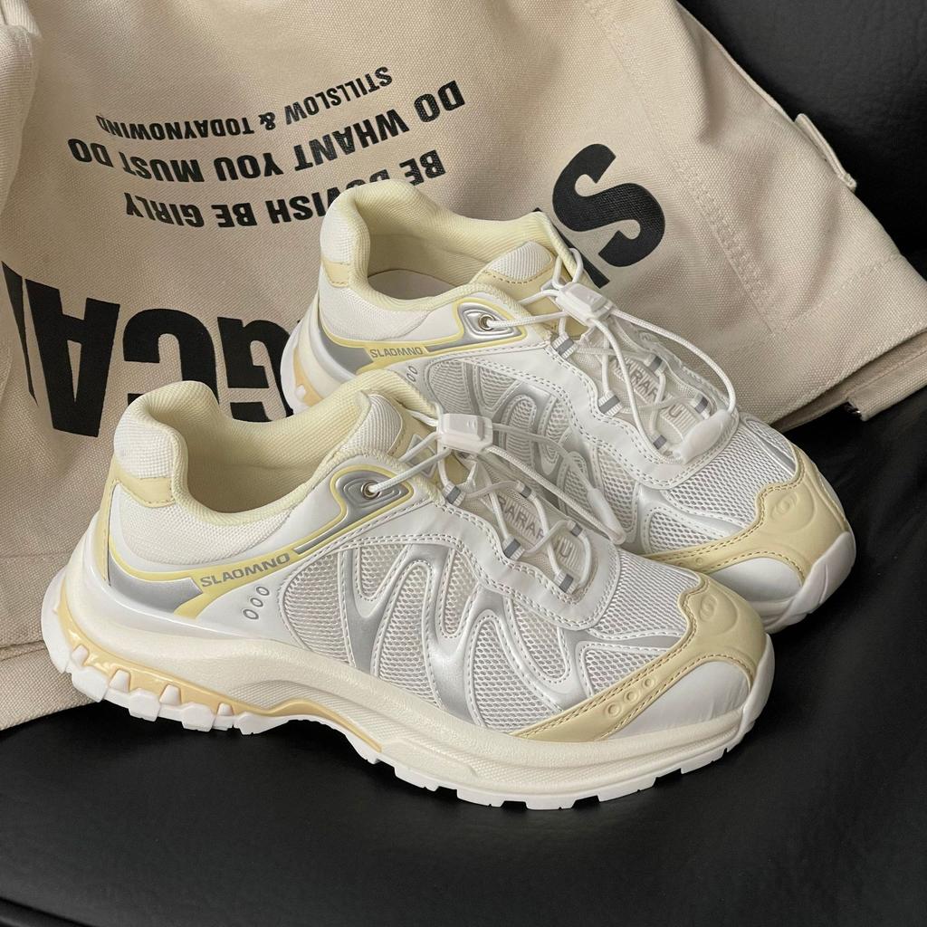 New Drawstring Breathable Outdoor Lightweight Non-slip Casual Shoes Mountaineering Dad Shoes Sports Shoes Show Small Feet