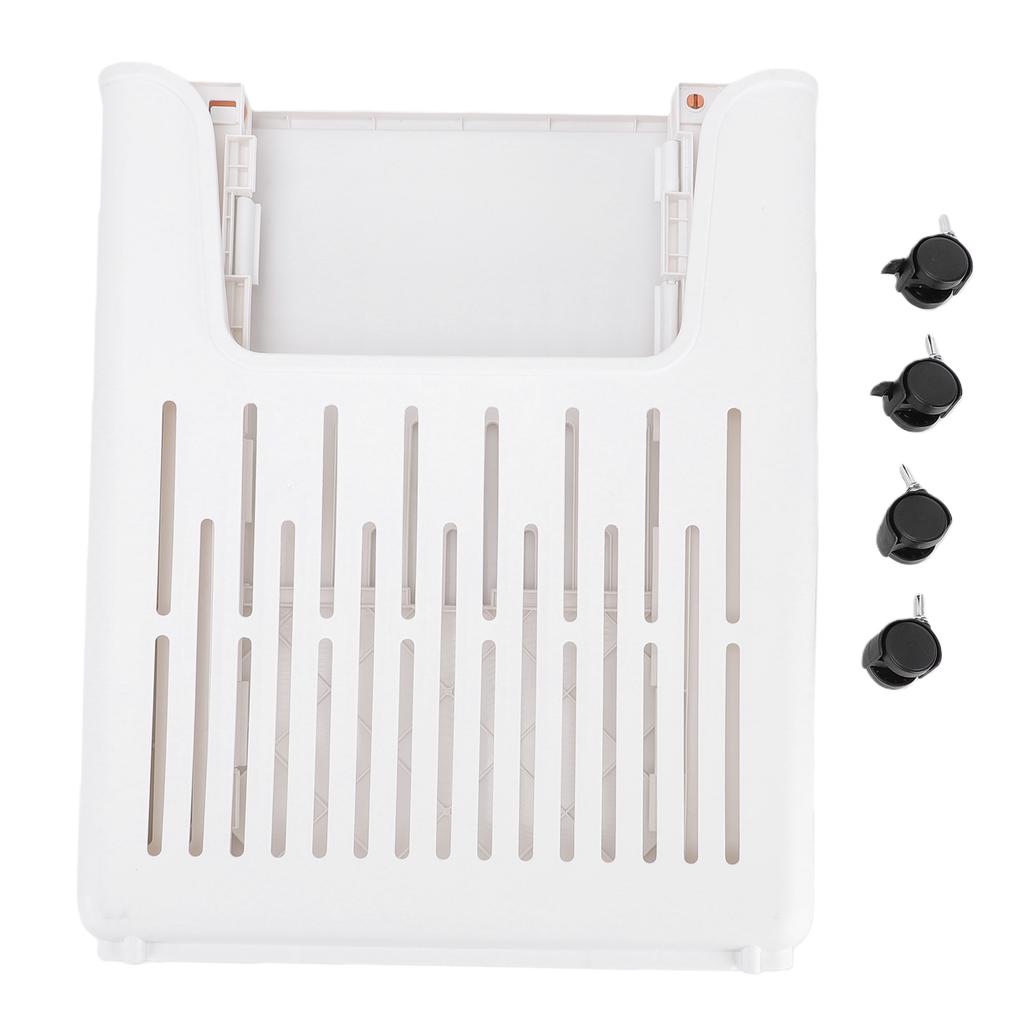 Rolling Laundry Basket Foldable Space Saving Hollow Out Design Dirty Clothes Hamper for Home