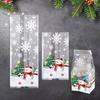 50PC Durable Material Home Snowflake Pattern Holiday Treat Bags for Cookies Parties Christmas Bags Gift 2 Sizes