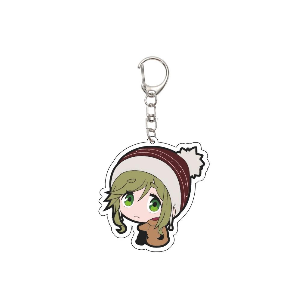 55MM Anime Laid-Back Camp Keychain Shima Rin/Inuyama Aoi/Ena Saitou Key Chain Acrylic Model Plate Christmas Gifts