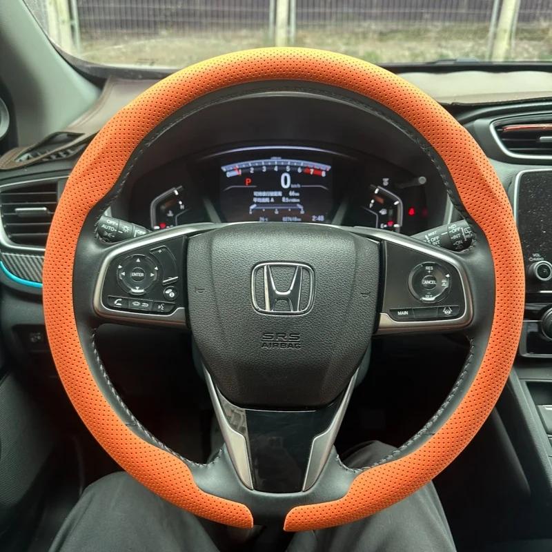 For Honda TYPE R Accord Civic HRV CRV CITY Jazz Pilot Odyssey Spirior FIT Ultra Thin 8D Nappa Leather Car Steering Wheel Cover