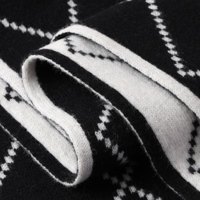 Hengyuanxiang Damen Karierter Wollstrickschal & Stola