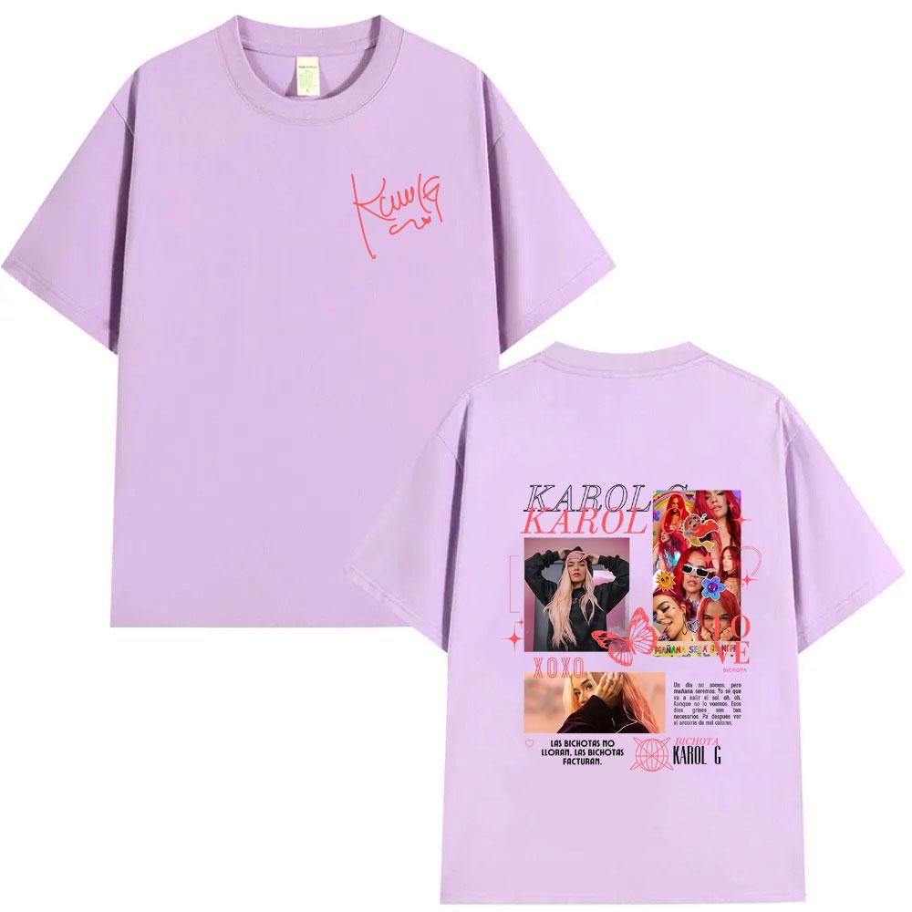 Singer Karol G Tropicoqueta Album 2025 Tshirt Men Women Hip Hop Fashion Pop Music Streetwear Male Vintage Oversized T Shirts