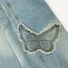 5-13 Years Kids Girls Loose Pants Butterfly Embroidered Casual Wide-Leg Jeans
