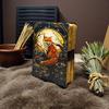 Fox Leather Grimoire | Handmade Spell Book of Shadows, Thick Vintage Deckle Paper Journal, Unique Fox Gift for Him and Her