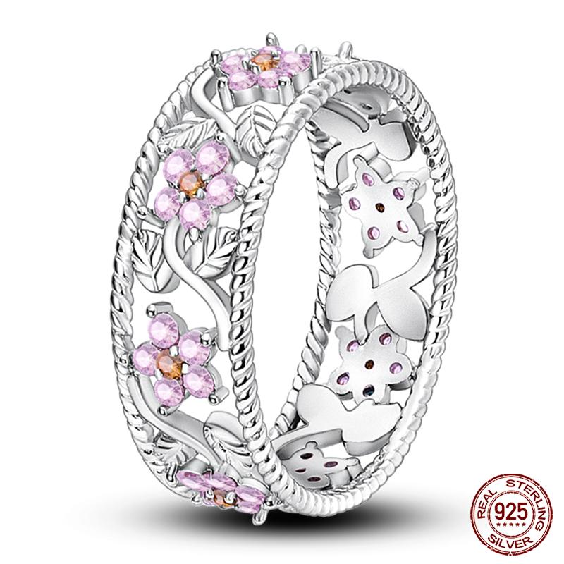 New Rings For Women 100% 925 Silver Star Moon Colorful Zircon Rings Fine Wedding Engagement Birthday Jewelry Gifts