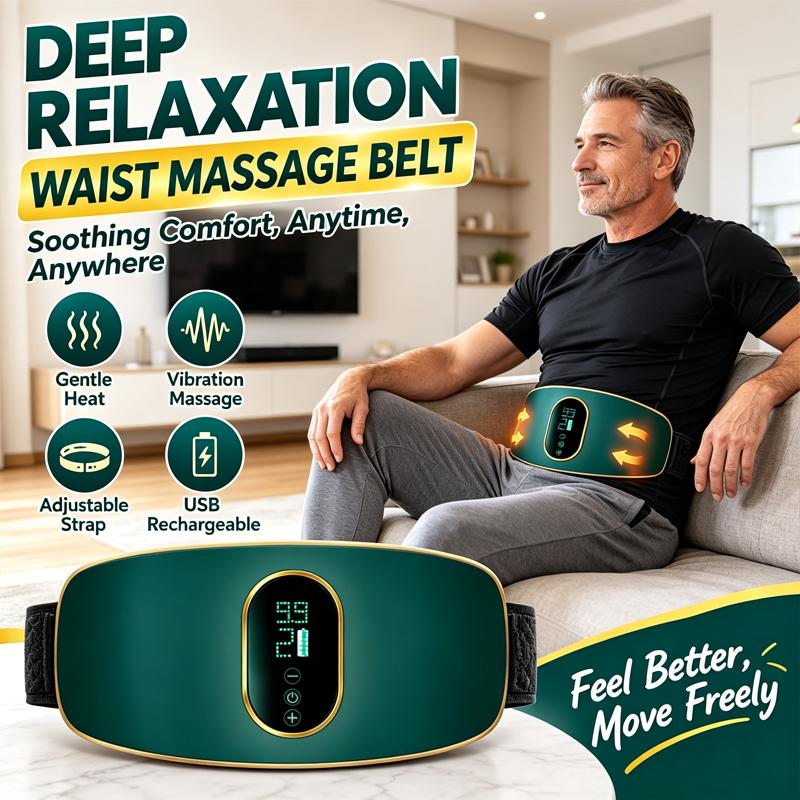 Rechargeable Abdominal Massager Belt for Waist & Full-Body Stress Relief
