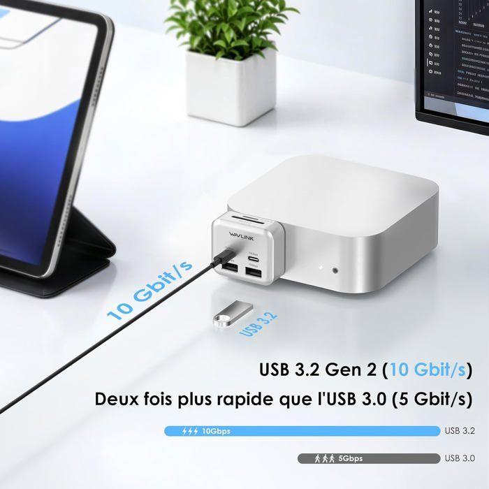 WAVLINK Hub 6 Ports pour Mac mini M4/M4 Pro | 2x USB-C 10G, 2x USB-A 10G, Lecteur SD/TF 3.0 | Transfert rapide &amp; connectivité…