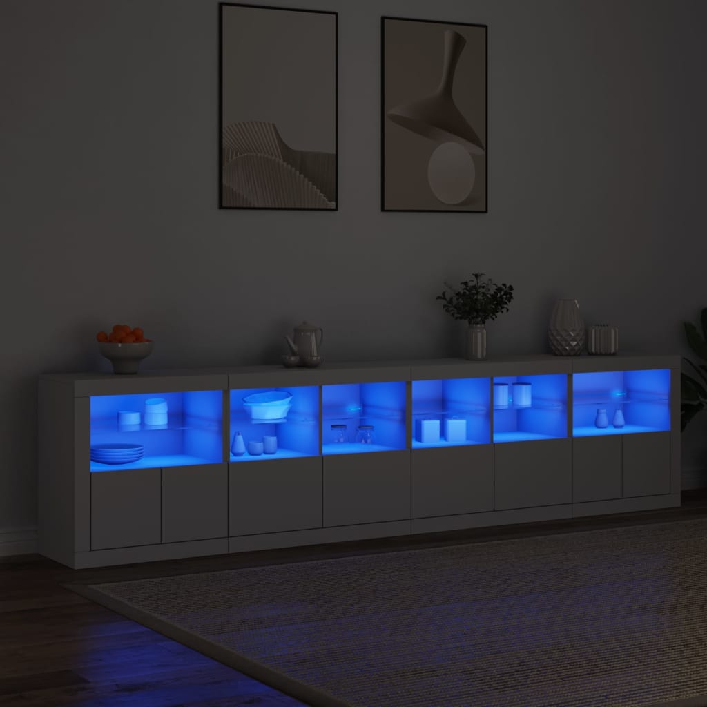Vidaxl Schrank mit LED-Beleuchtung, Weiß, 283X37X67 Cm
