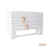 3 In 1 Kitchen Cling Film Storage Rack with Cutter Tin Foil Rack Wall-Mounted Paper Towel Rag Organizer