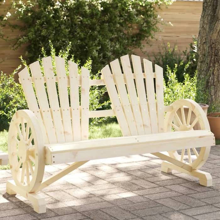 VidaXL Chaise de Jardin AdiRondack 2 Places, Fauteuil avec Dossier, Siège avec Accoudoirs Terrasse Patio Extérieur, Bois de 365095