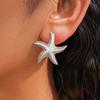 Zinc Zinc Alloy Starfish Stud Earrings Geometric Korean Style Earrings Funny Starfish Ear Studs  Ladies