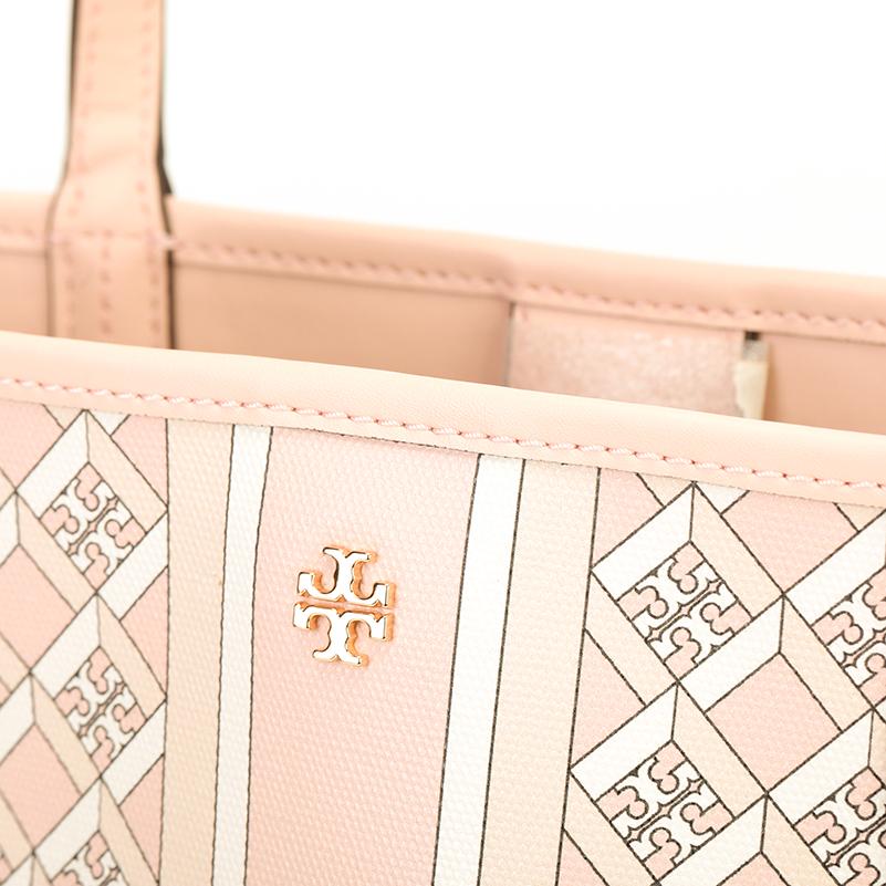 Tory Burch TB Perry Borsa a Tote Grande Capacità in Tela Rivestita Trapuntata con Logo per Pendolari Donna Rosa Multicolore 82398-655
