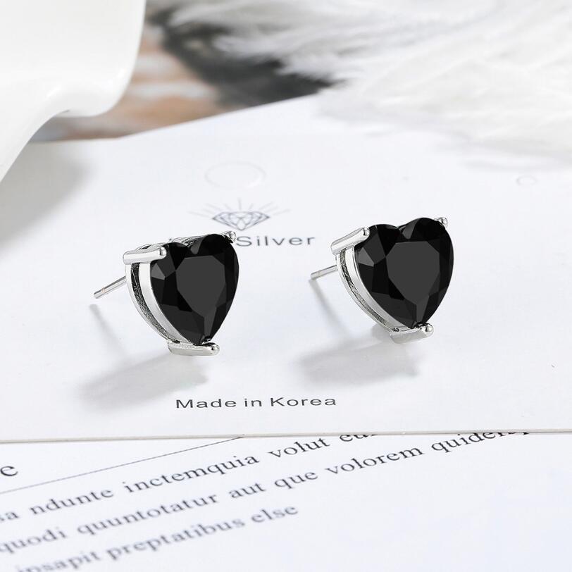 Heart Cut Genuine Peridot 925 Sterling Silver Stud Earrings for Women Fashion Green Gemstone Statement Jewelry