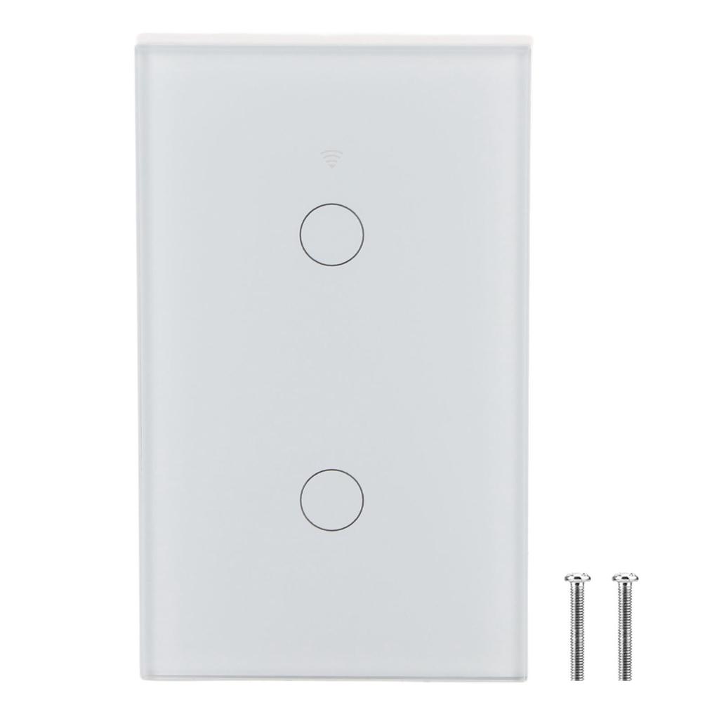 WiFi Touch Screen Switch Single Circle for Alexa Google 2?Way AC (White )