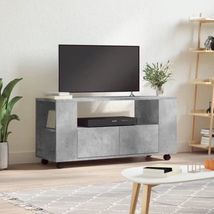 VidaXL Meuble TV gris béton 102x34,5x43 cm bois d'ingénierie 833746