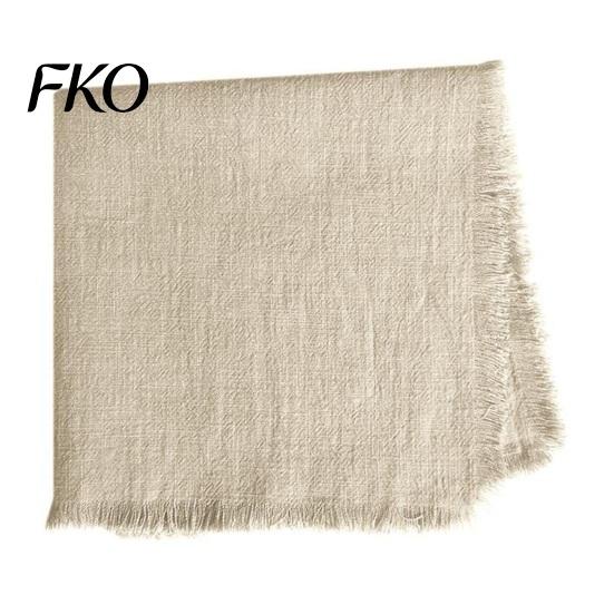 Natural Feel Napkins Boho Linen Napkin, 18 Inch Washable Fringed Fabric Rustic Farmhouse Style Napkin for Dining Table Home Wedding Bridal Shower Soft