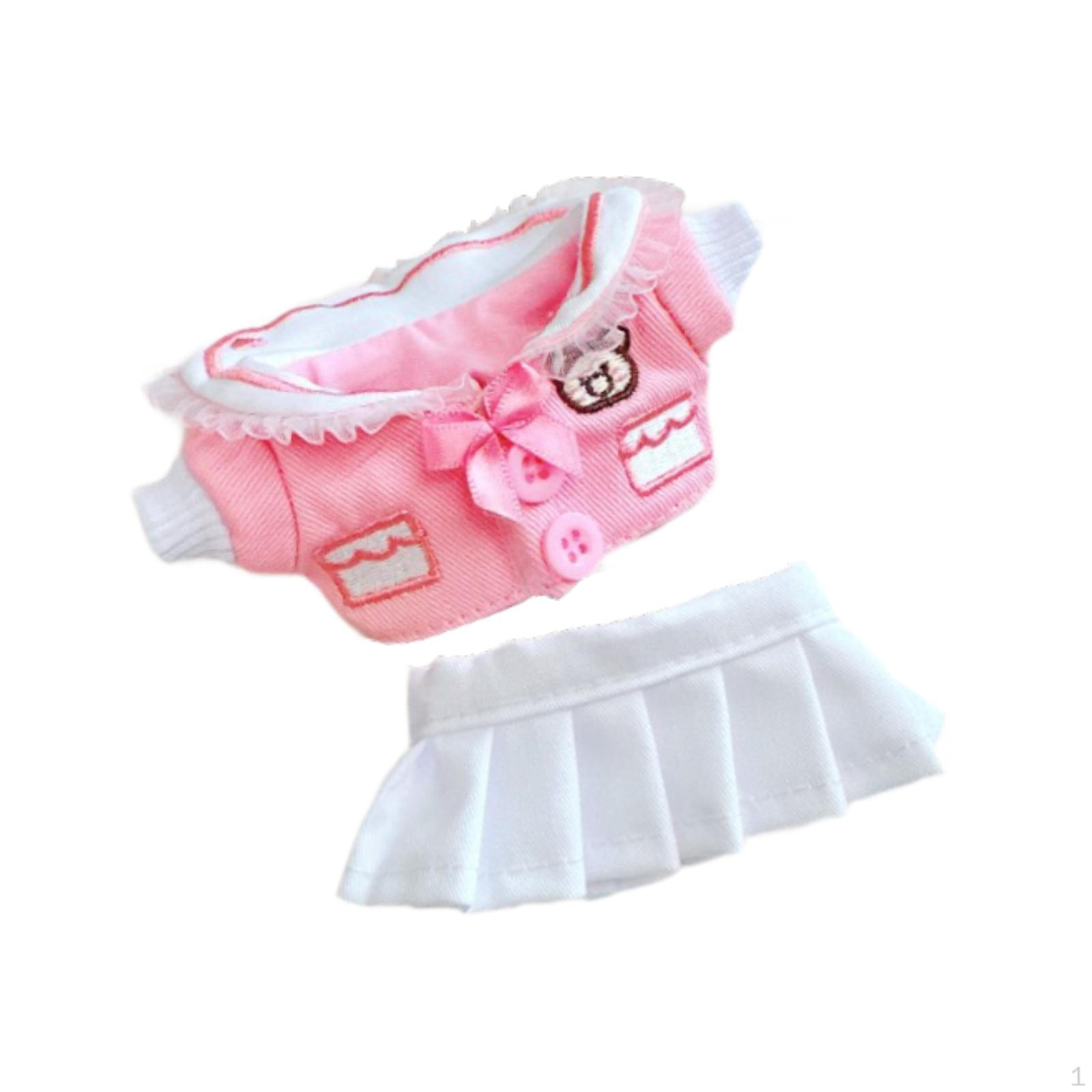 

15 см плюшевая кукольная одежда, реквизит для фотосессии «сделай сам», плюшевые аксессуары, ролевые игры, мягкая юбка, модная милая одежда розовый