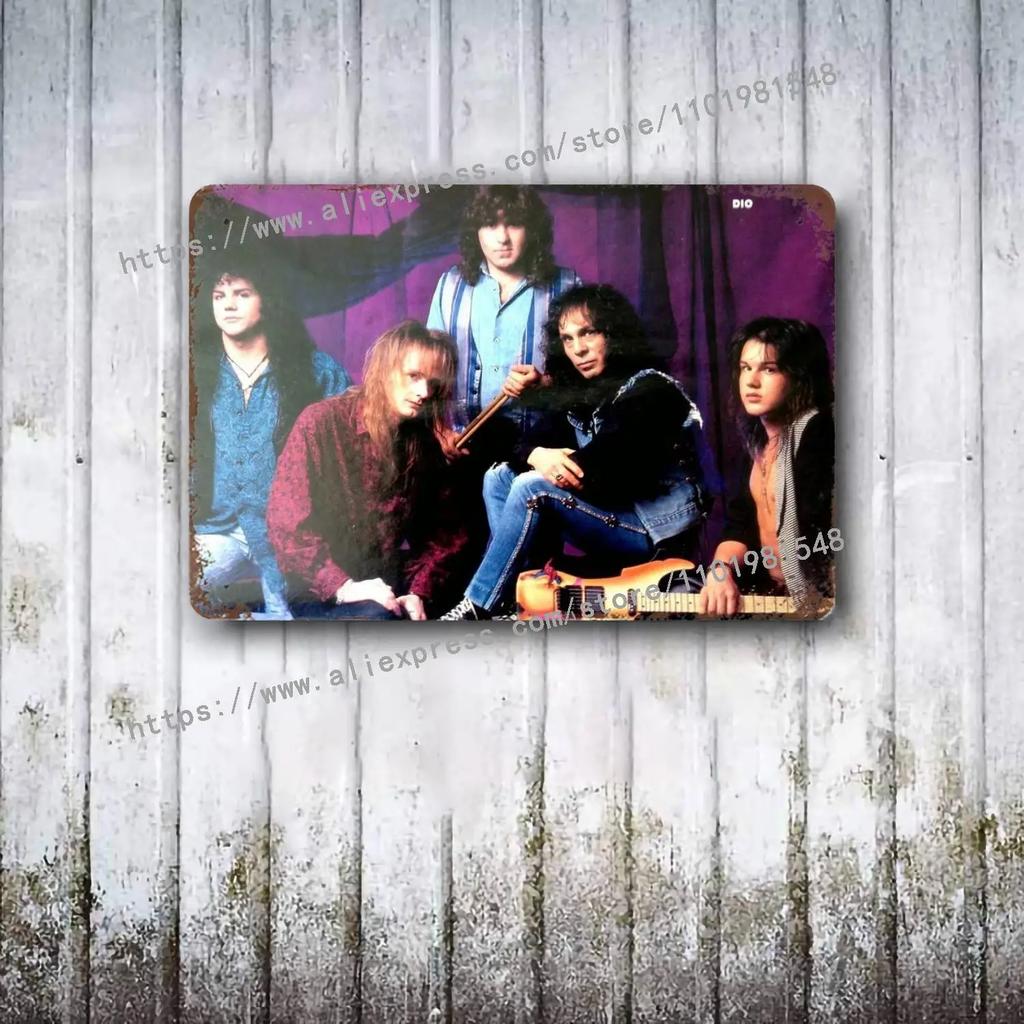 Dio Bands Metal Decor Poster Vintage Tin Sign Metal Sign Decorative Plaque for Pub Bar Man Cave Club Wall Decoration