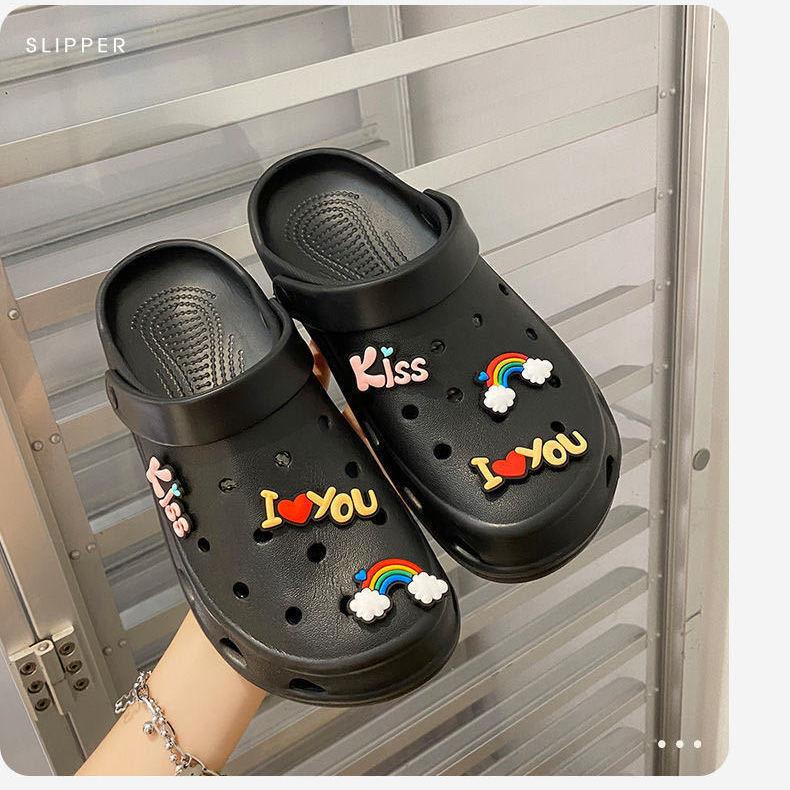 

Ins Fashion Baotou женские тапочки нескользящие сандалии и тапочки на толстой подошве для медсестер летние пляжные женские тапочки с мягкой подошвой 8 чёрный