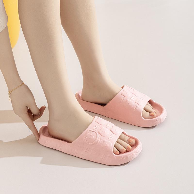 Qidashun bear home slippers home home guest cool slippers simple and lightweight foam slippers summer