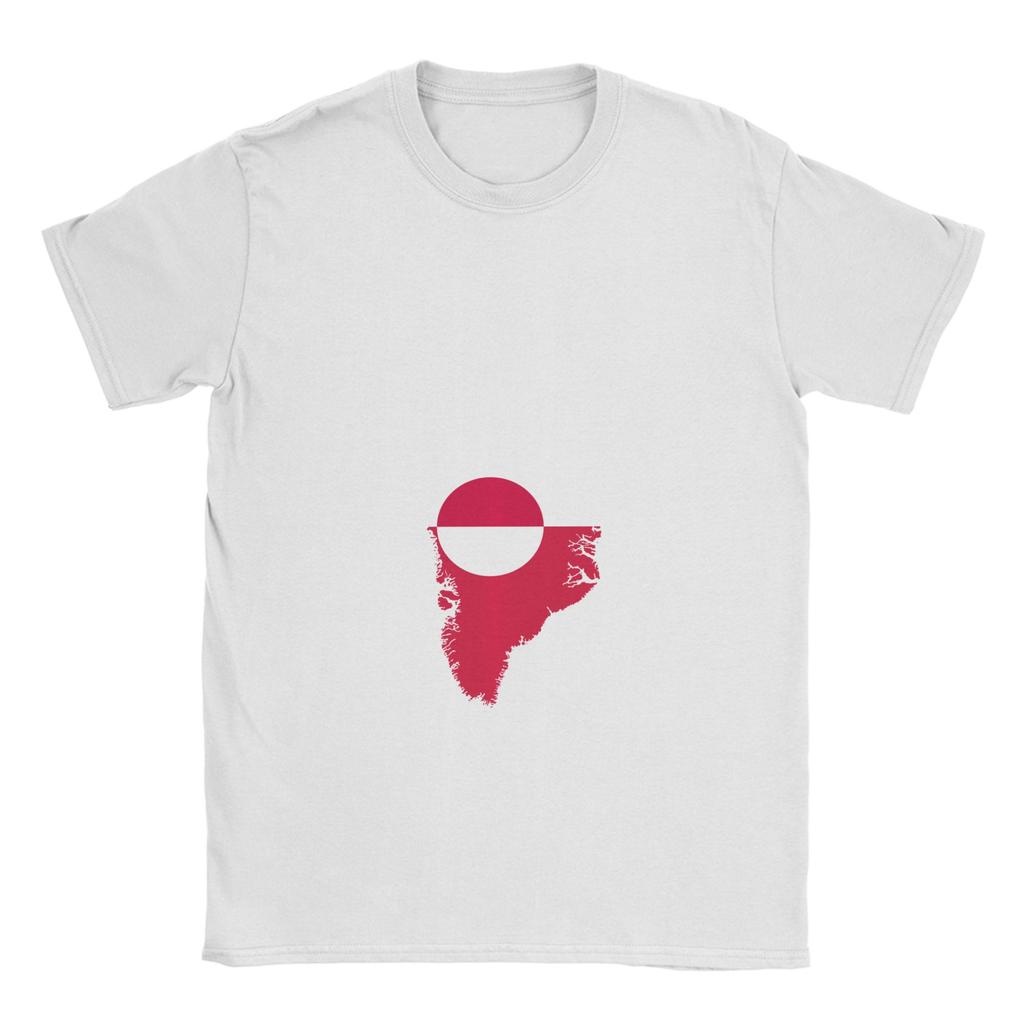 Cool Greenland Flag TShirt Men Round Collar Cotton T Shirts  Short Sleeve Tees Gift Idea Clothing