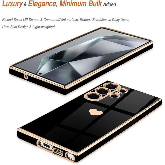 Coque Silicone - BOOLING - pour Samsung Galaxy S26 Ultra - Motif Cœur Antichoc Anti-Rayures - Noir