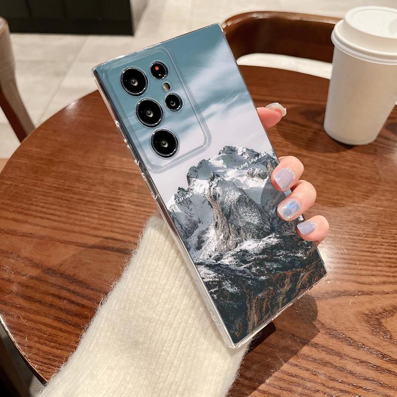 Hülle mit Landschaftsmuster für Samsung Galaxy S26 S25 S24 Ultra S23 S25 FE A57 A17 A37 A16 A56 A55 A15 A35 A36 Weiche TPU-Handyhülle