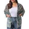 Women's Fall And Winter Fashion Casual Soild 3/4 Sleeve Mid-Length Cardigan Jacket