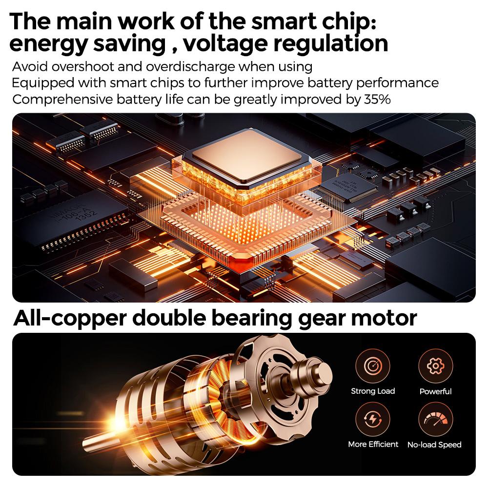 Electric Drills POWTOOLS - 21V - 2 Batteries Lithium + 24 Accessoires + Chargeur