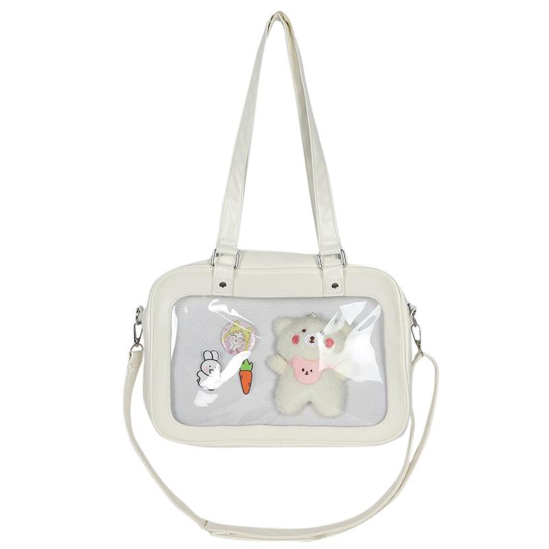 Japanese jk uniform bag cute casual transparent soft girl girl student shoulder pain bag baby bag portable messenger bag