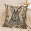 Vintage Woodland Animals Cushion Cover Pillow Case Short Plush Square Throw Pillow Covers Pillowcase Sofa Home Decor Gift