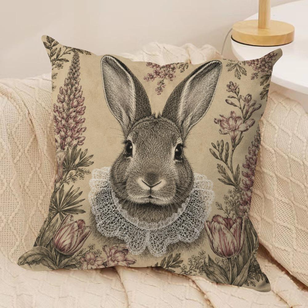 Vintage Woodland Animals Cushion Cover Pillow Case Short Plush Square Throw Pillow Covers Pillowcase Sofa Home Decor Gift