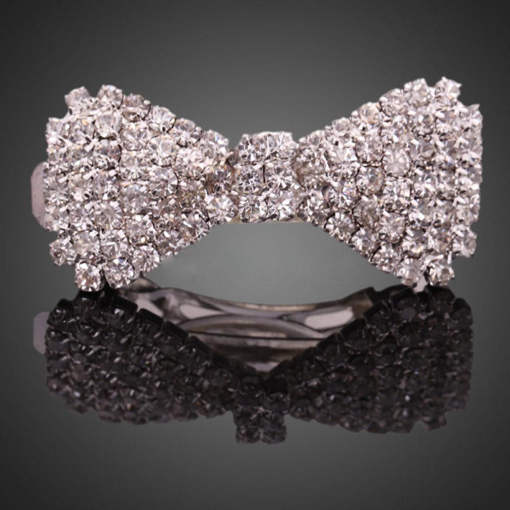 Women Crystal Jewelry Bowknot Hair Clip Rhinestone Hairpin Barrette