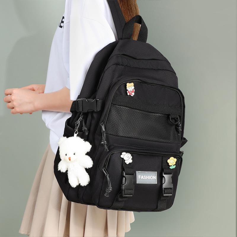 

Backpack High School Student Backpack Junior High School Student Elementary School Bag Large Capacity Backpack Luggage чорний