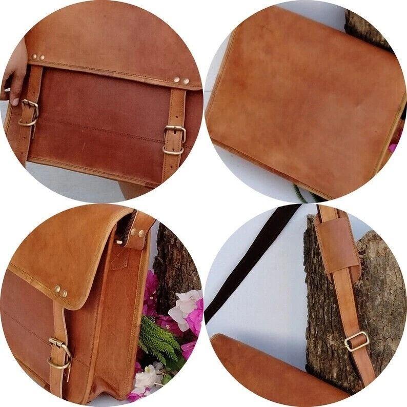 Vintage Briefcase Satchel Soft Leather Laptop Messenger Bag Shoulder