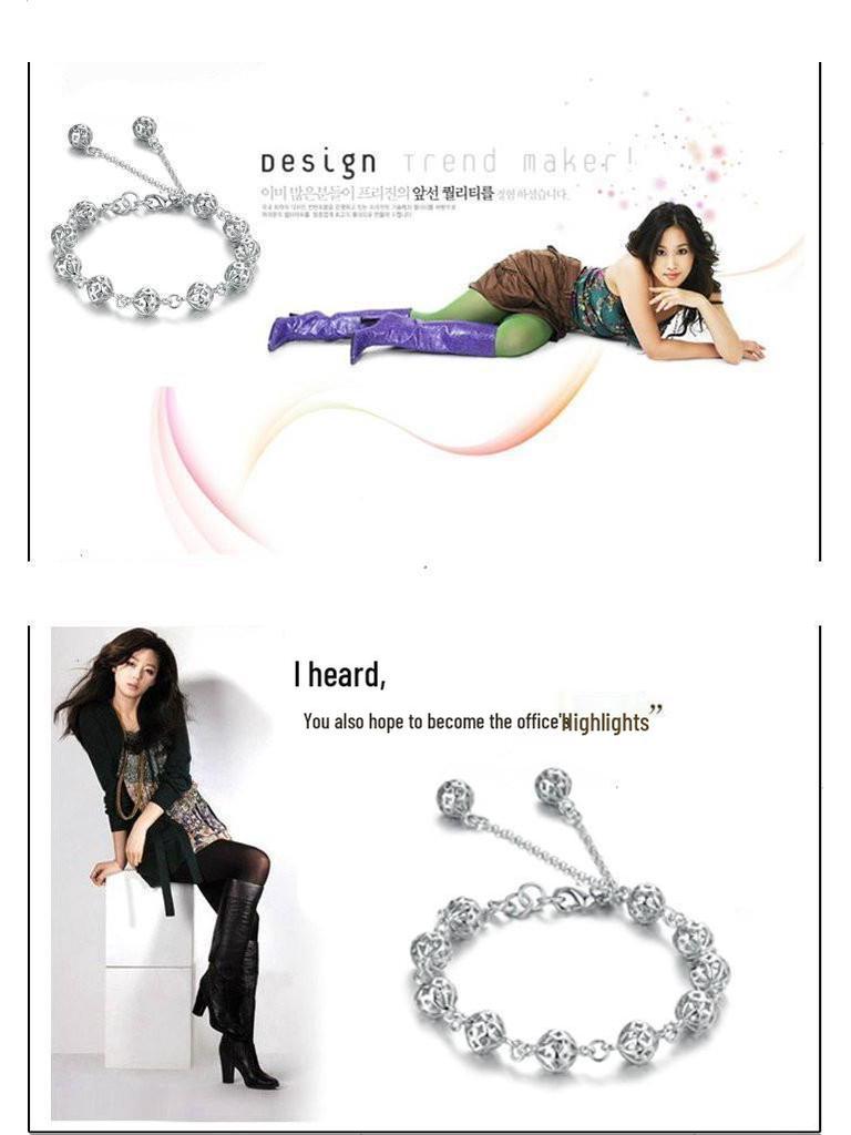 Weihua Silver-Plated Korean Crystal Bracelet for Women