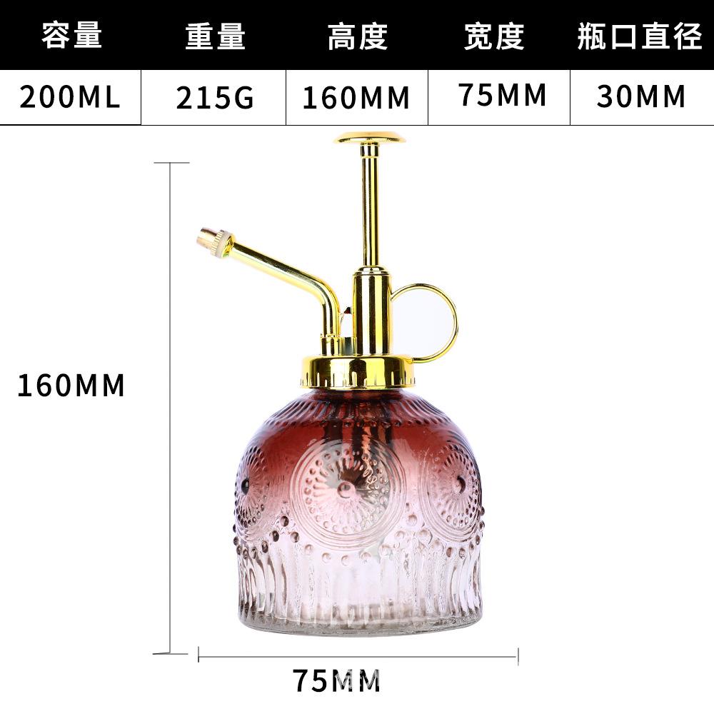 European Colorful Embossed Glass Watering Can Home Gardening Watering Sprinkler Kettle Succulent Plant Spray Can Gardening Decor