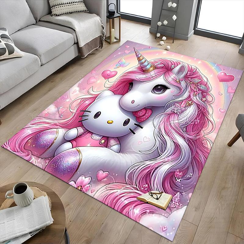 1pc Unicorn Hello Kitty Carpet Office Rug Outdoor Mat Home Decor Area Carpet Festival Gift Office desk chair carpet