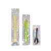 100 Pcs Hologram Aluminum Foil And Transparent Zip Lock Bags Long Plastic Pouch Watch Pen Jewelry Cosmetic Usb Data Cable Bags Quality