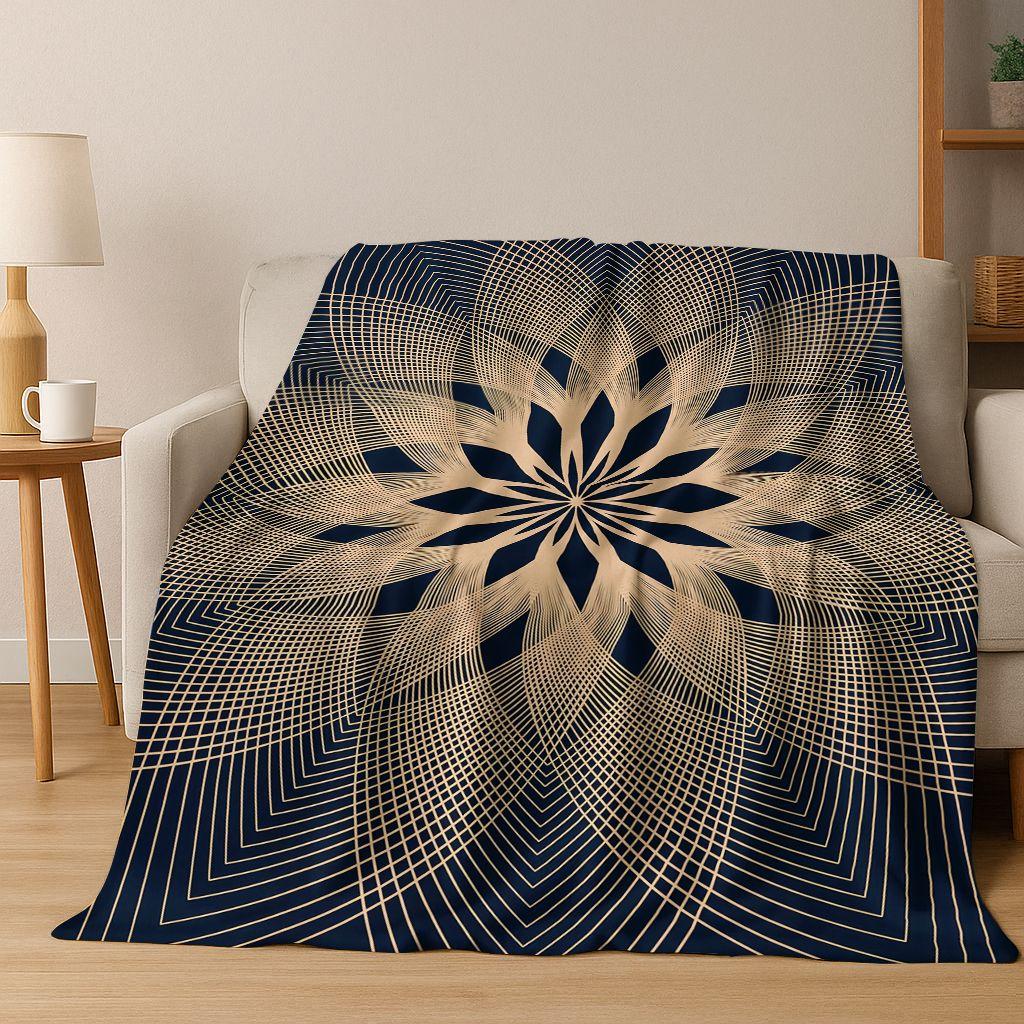 Rainbow Mandala Flower Chakras Yoga Bohemia Art Flannel Blanket,Cozy Soft Throw Blanket for Home Bedroom Bed Sofa Cover Kid Gift
