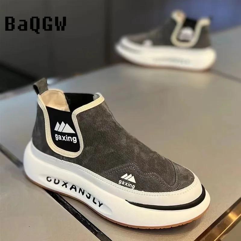 Mode Herrenstiefel Mode Plateau Stiefeletten Outdoor Leichte Sneaker für Herren Rutschfeste Designerstiefel 2024 Frühling Winter Herrenschuhe