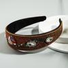 Women's Hairband Baroque Color Rhinestone Hair Hoop Versatile Personality Flower Gift Show Wide Band Headband
