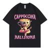 Cappuccina Ballerina Vtipné Italské Meme S Mozkovou Hnilobou Módní Estetické Tričko s Krátkým Rukávem Pánské Dámské Ležérní Bavlněná Trička