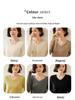 Women's V-Neck Cashmere Sweater - Slim Fit, Hollow Knit Pullover for Autumn/Winter