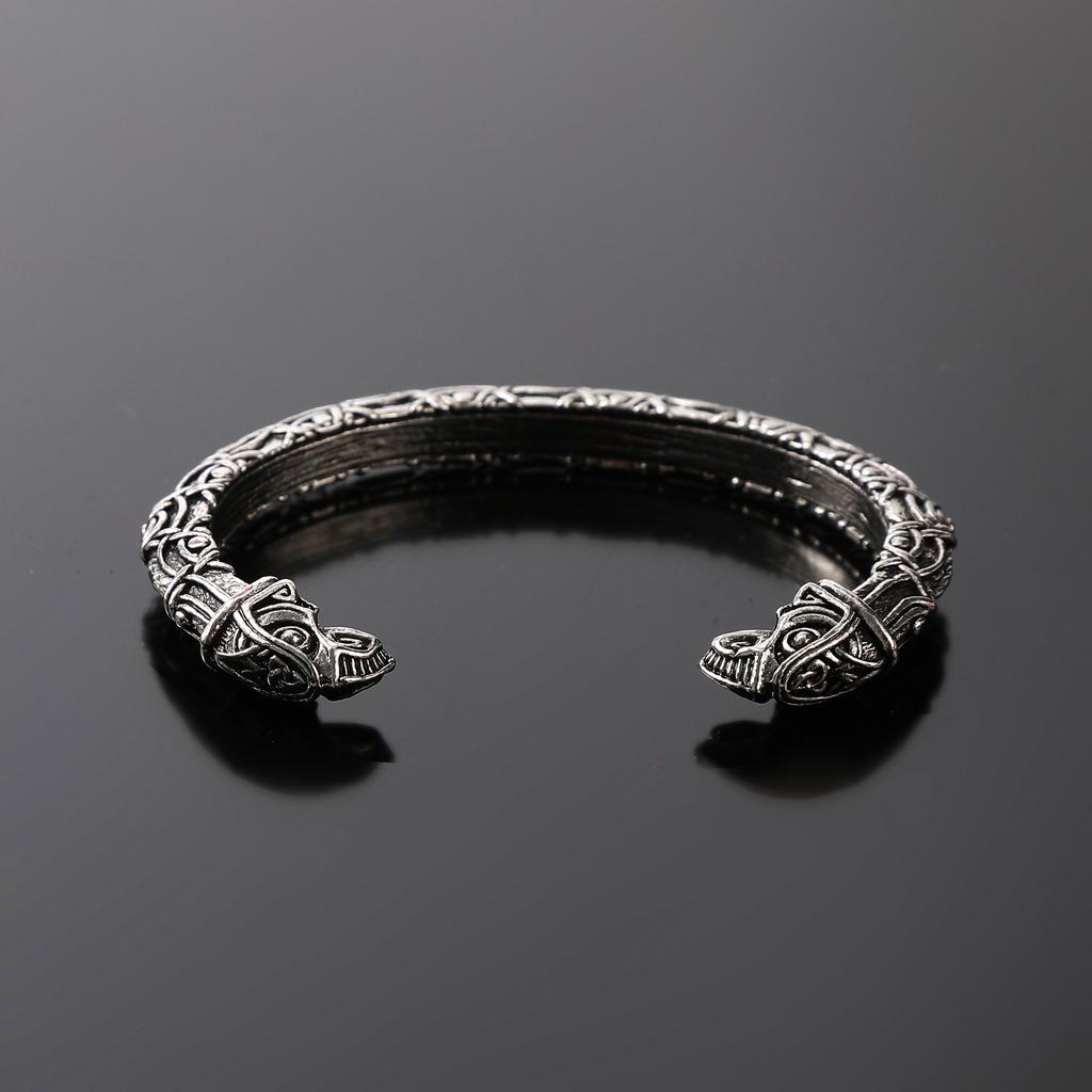 Exquisite Viking Odin Crow Head Open Bracelet Punk Hip Hop Party Scandinavian Mythology Accessories Retro Jewelry