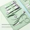 Portable Nail Clipper Set (12/16pcs), Folding Leather Manicure Kit with Clippers, Toenail Grooming & Personal Hygiene Care